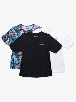 Sportstøj|Hyperfied Wave T-Shirt 3-pak, Black/White/Tropical Flower