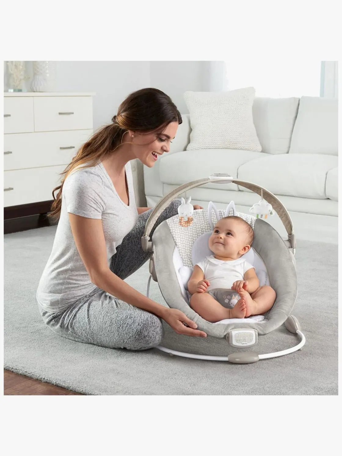 Skråstole & Babygynger|Ingenuity InLighten Skråstol Twinkle Tails, Grey