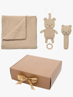 JaBaDaBaDo Stofbleer, Nusseklude & Babytæpper-Teddy Tæppe Gavesæt, Beige