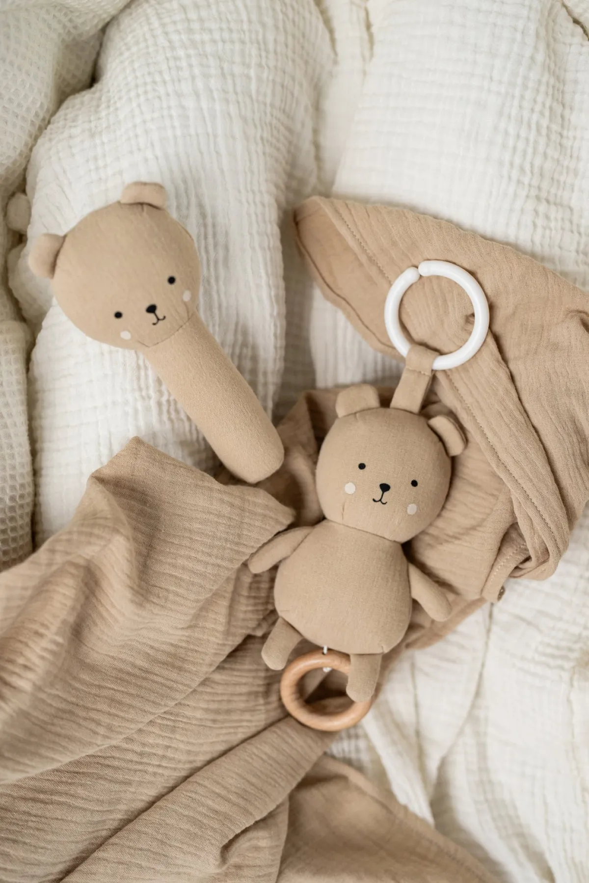 JaBaDaBaDo Stofbleer, Nusseklude & Babytæpper-Teddy Tæppe Gavesæt, Beige