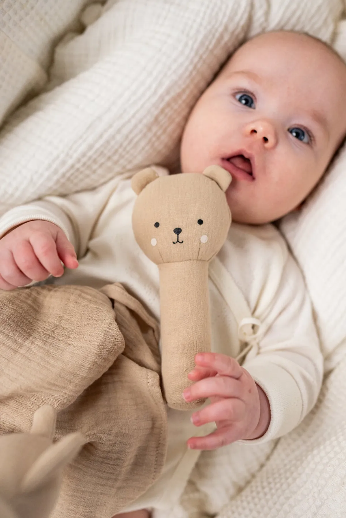 JaBaDaBaDo Stofbleer, Nusseklude & Babytæpper-Teddy Tæppe Gavesæt, Beige