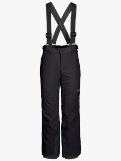 Vintertøj|JackWolfskin Jack Wolfskin Powder Mountain Overtræksbukser, Black Sort