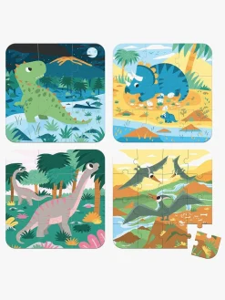 Janod Spil & Puslespil-Dinosaur Puslespil med Progressiv Sværhedsgrad 4-i-1 43 Brikker