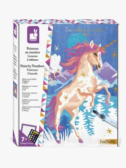 Janod Kreativt Legetøj-Paint By Numbers Akvarelsæt Enhjørning