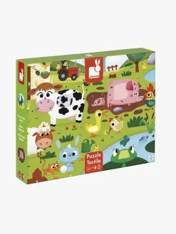 Spil & Puslespil|Janod Tactile Puslespil Bondegårdsdyr 20 Dele Flerfarvet