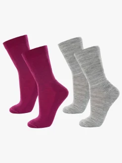 Børn Janus Undertøj-Uldstrømper Merinomix 2-pak, Dark purple