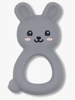 Babylegetøj|Jellystone Designs  Kanin Bidering Silikone, Lysegrå Flerfarvet