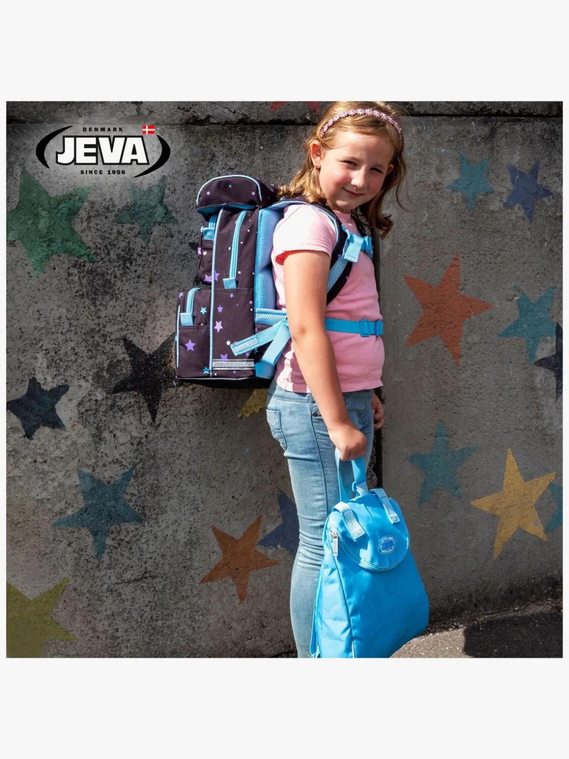 Tasker|Jeva Beginners Rygsæk 16L, Golden Unicorn Sort/Flerfarvet