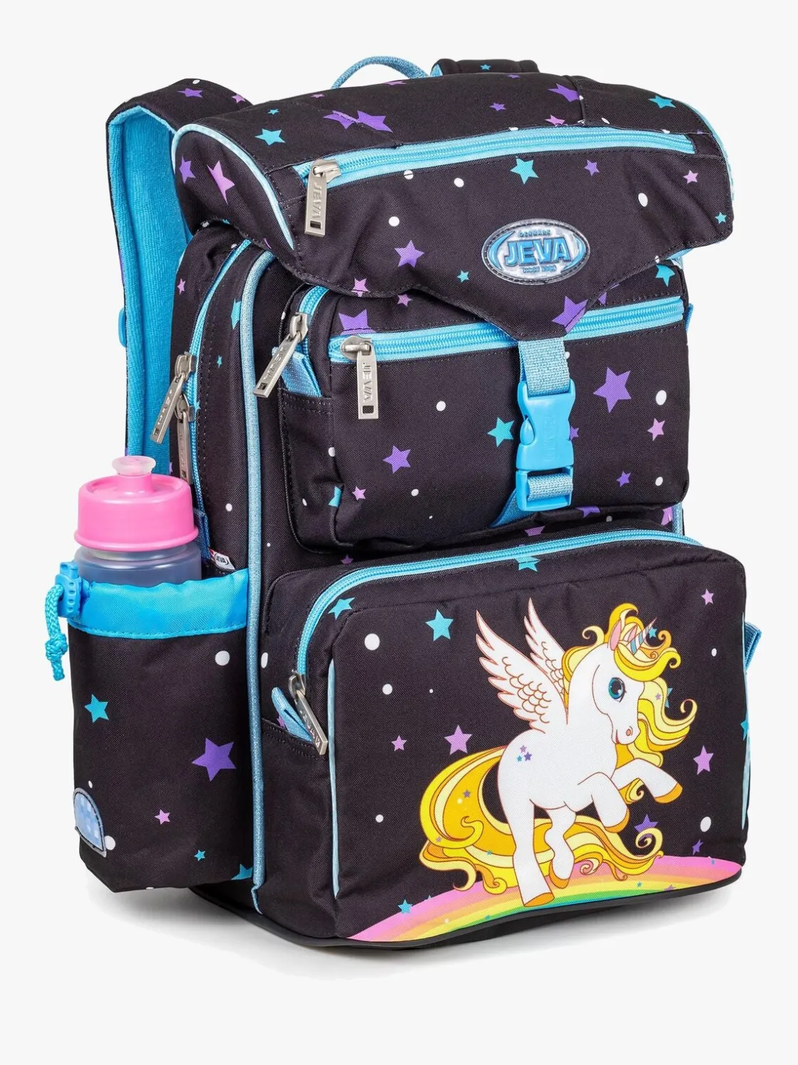 Tasker|Jeva Beginners Rygsæk 16L, Golden Unicorn Sort/Flerfarvet