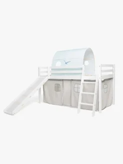 Børnesenge & Tilbehør|JLY ELSA Juniorseng m. Rutsjebane & Sengegardin 90x190, Hvid