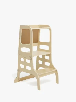 Børnemøbler|JLY SAGA Læringstårn med Kridttavle, Natur Beige