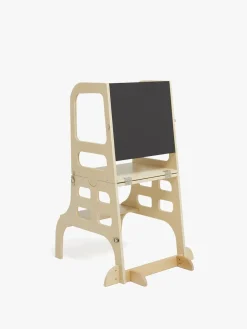 Børnemøbler|JLY SAGA Læringstårn med Kridttavle, Natur Beige