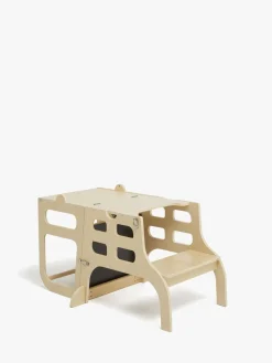 Børnemøbler|JLY SAGA Læringstårn med Kridttavle, Natur Beige