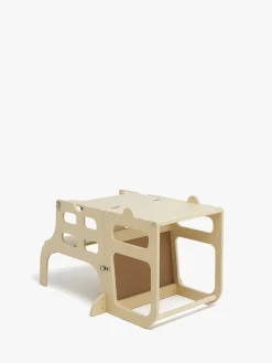 Børnemøbler|JLY SAGA Læringstårn med Kridttavle, Natur Beige