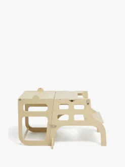 Børnemøbler|JLY SAGA Læringstårn med Kridttavle, Natur Beige