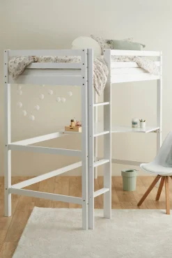 Børnesenge & Tilbehør|JLY SOFIA Højseng m. Skrivebord 90x190, Hvid
