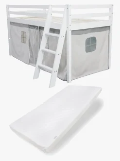 Børn JLY Pakkeløsninger-TILDA Juniorseng m. Sengegardin & Madras 90x190, Hvid