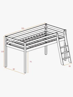 Børn JLY Børnesenge & Tilbehør-TILDA Juniorseng m Sengegardin 90x190, Hvid