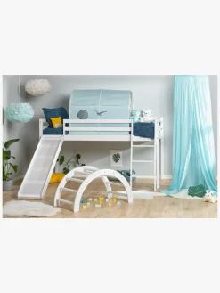 Børnesenge & Tilbehør|JLY TYRA Juniorseng med Rutsjebane & Madras 90x190, Hvid