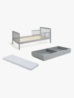 Børnesenge & Tilbehør|JLY  HEAVEN Juniorseng MEYA inkl Sengeopbevaring & Madras 70x140, Mørkegrå