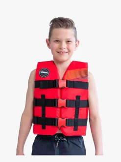 Friluftsliv|JOBE Svømmevest Nylon Junior, Rød Blå/Grøn