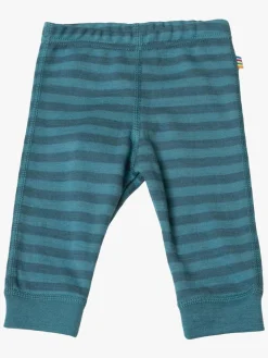 Børn Joha Underdele|Uldtøj-Leggings, Blue Stripe