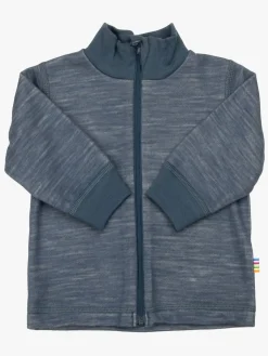 Børn Joha Uldtøj|Overdele-Trøje Zip Merinomix, Dark Denim