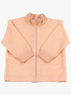 Børn Joha Uldtøj|Overdele-Trøje Zip Merinomix, Peach