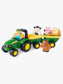JohnDeere Legetøjsbiler & -Fartøjer-John Deere Dyr Lyde Traktor med Bondegårdsdyr