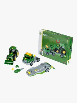JohnDeere Legetøjsbiler & -Fartøjer-John Deere 6215R Traktor med Transportvogn 1:24