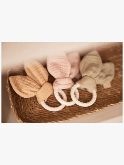 Babylegetøj|Jollein Bunny Ears Bidering, Olive green Grøn