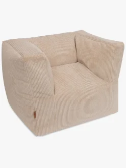 Børnemøbler|Jollein Sækkestol Kraftig Fløjl, Natural Beige