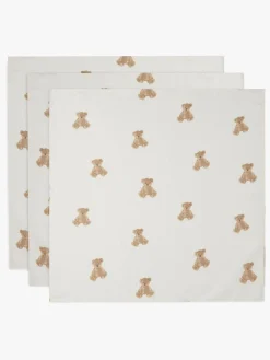 Stofbleer, Nusseklude & Babytæpper|Jollein Stofble 3-Pak, Teddy Bear Hvid/Beige