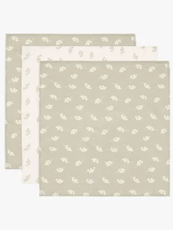 Stofbleer, Nusseklude & Babytæpper|Jollein Stofble 3-Pak, Twig Olive Green Beige/Grøn