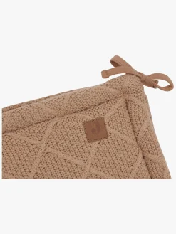 Sengetøj|Jollein  Strikket Sengerand Ternet Mønster 180x30, Biscuit Brun