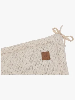 Børn Jollein Sengetøj- Strikket Sengerand Ternet Mønster 180x30, Oatmeal