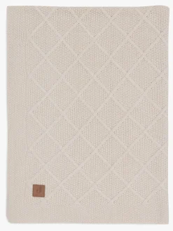 Jollein Stofbleer, Nusseklude & Babytæpper-Strikket Tæppe Ternet Mønster, Oatmeal