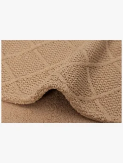 Interiør|Jollein Strikket Tæppe Ternet Mønster med Bamsefleece, Biscuit Brun