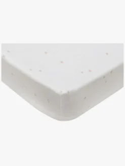 Børn Jollein Sengetøj-Stræklagen Twinkling 60x120, Off white/Wild Rose