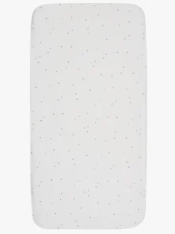 Børn Jollein Sengetøj-Stræklagen Twinkling 60x120, Off white/Sea Green