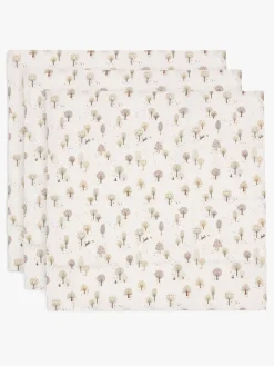 Jollein Stofbleer, Nusseklude & Babytæpper-Tæppe/ Stofble i Musselin 70x70 cm 3-pak, Tiny Park