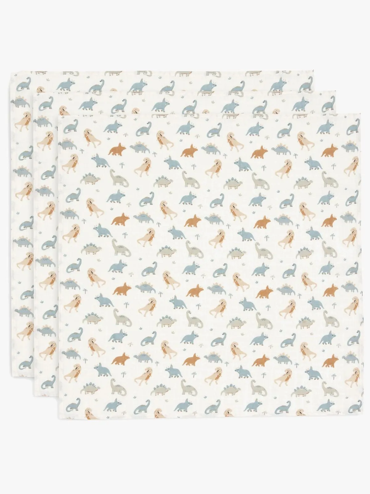 Jollein Stofbleer, Nusseklude & Babytæpper-Tæppe/ Stofble i Musselin 3-pak, Roarsome