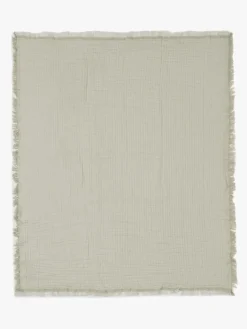 Børn Jollein Interiør-Tæppe/ Stofble i Musselin Fringe, Olive Green/Ivory