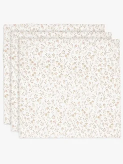 Jollein Stofbleer, Nusseklude & Babytæpper-Tæppe/ Stofble i Musselin 3-pak, Bloomy