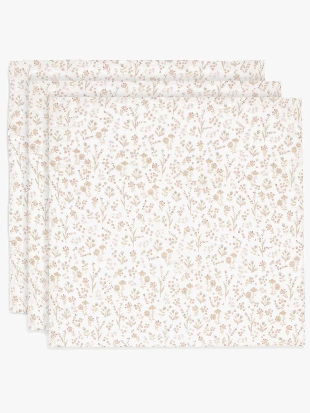 Jollein Stofbleer, Nusseklude & Babytæpper-Tæppe/ Stofble i Musselin 3-pak, Bloomy