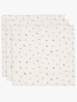 Stofbleer, Nusseklude & Babytæpper|Jollein Tæppe/ Stofble i Musselin 70x70 cm 3-pak, Animal Friends