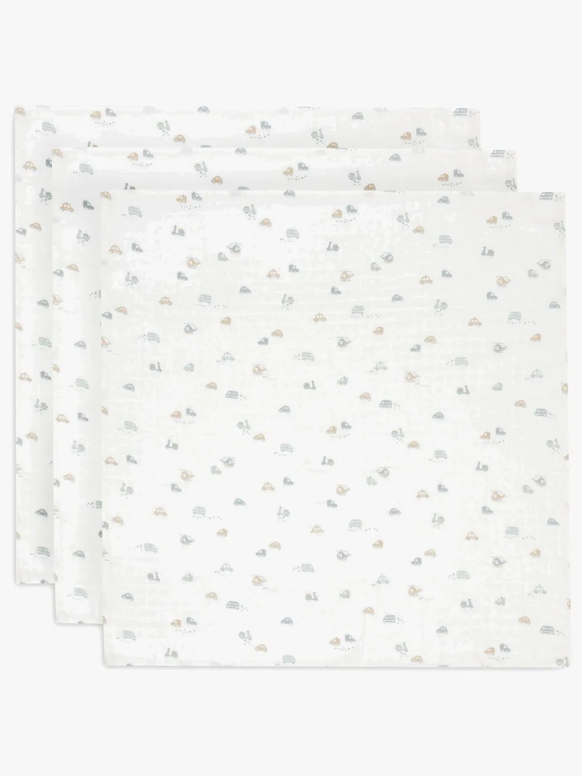 Jollein Stofbleer, Nusseklude & Babytæpper-Tæppe/ Stofble i Musselin 3-pak, On The Go