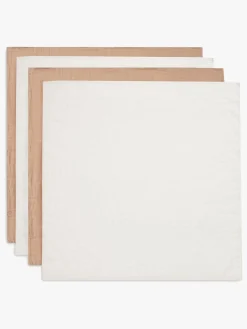 Stofbleer, Nusseklude & Babytæpper|Jollein Tæppe/ Stofble i Musselin 4-pak, Biscuit/Ivory