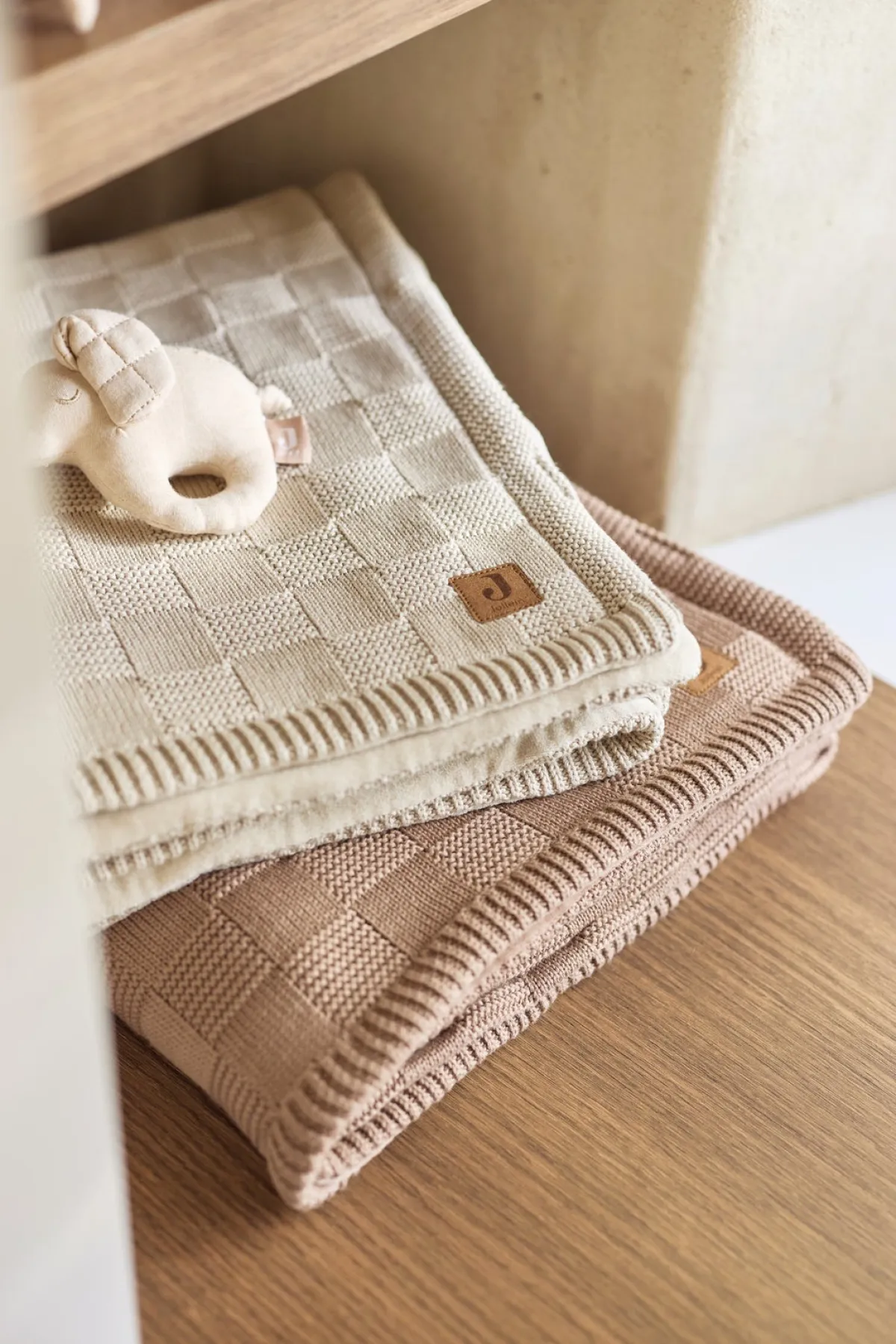 Børn Jollein Interiør-Tæppe 75x100 cm Box Knit/Velvet, Warm Sand