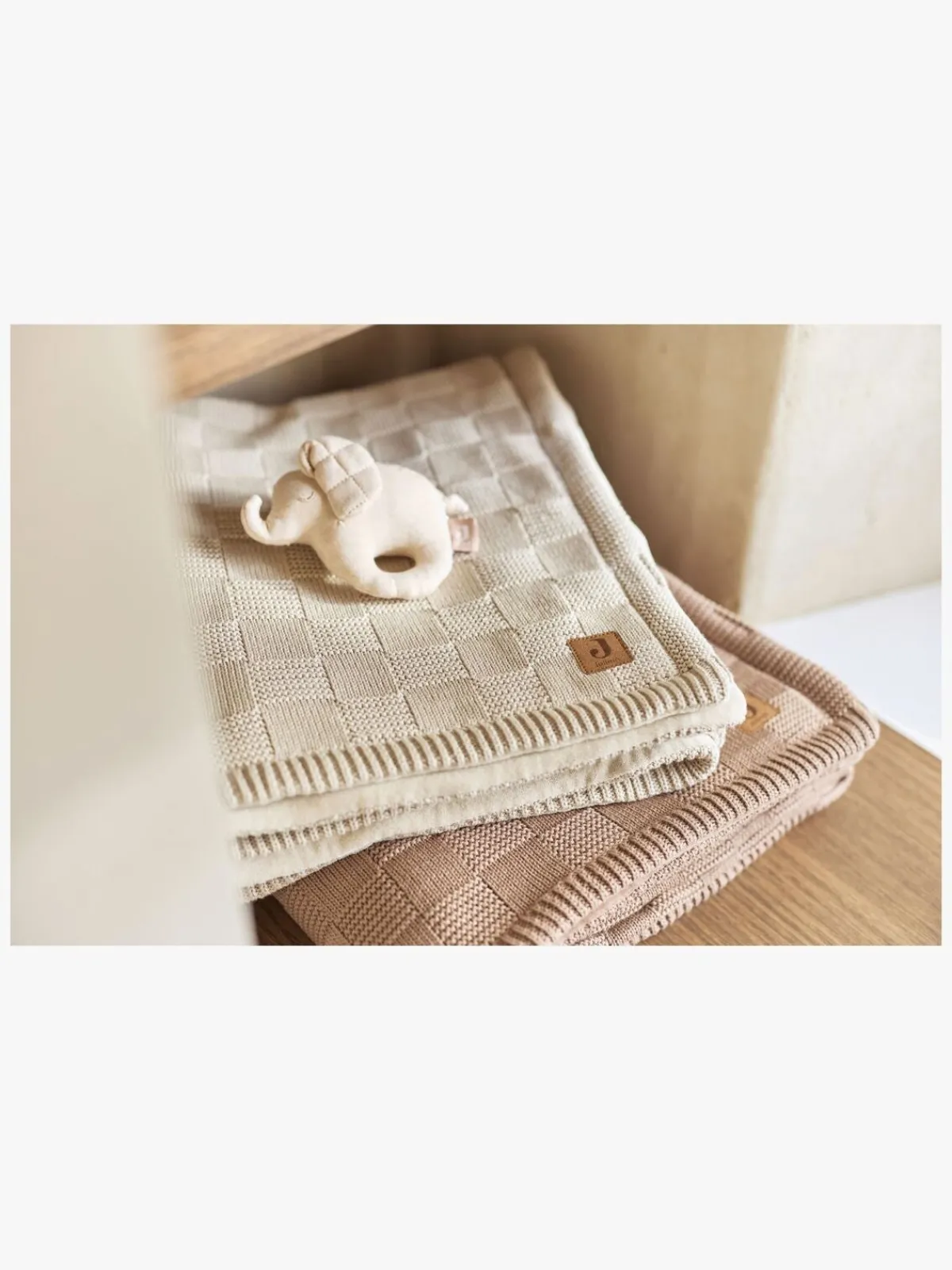 Børn Jollein Interiør-Tæppe 75x100 cm Box Knit/Velvet, Warm Sand